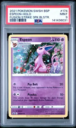 PSA 9 POKEMON 2021 SWSH ESPEON HOLO FUSION STRIKE BLACK STAR PROMO #174 - Image 4