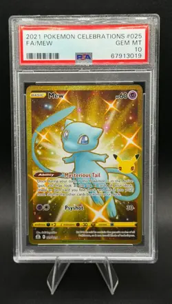 2021 POKEMON CELEBRATIONS #025 FULL ART MEW PSA 10 - Image 1
