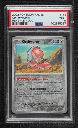 Orthworm Reverse Foil Pokemon SV02: Paldea Evolved PSA 9 MINT - Image 1