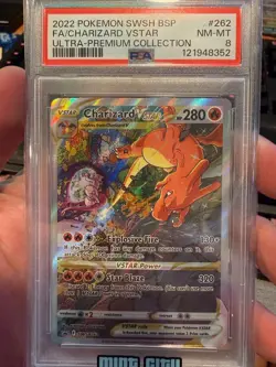 2022 POKEMON SWSH BLACK STAR PROMO #262 FULL ART/CHARIZARD VSTAR PSA 8 - Image 1