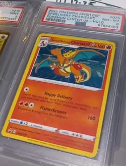 2022 POKEMON SWSH BLACK STAR PROMO #075 SPECIAL DELIVERY CHARIZARD-HOLO PSA 8 - Image 1
