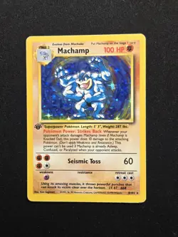 Machamp 8/102 Base Set 1st Edition Holo Rare 1999 Pokemon TCG Card Vintage WOTC - Image 1