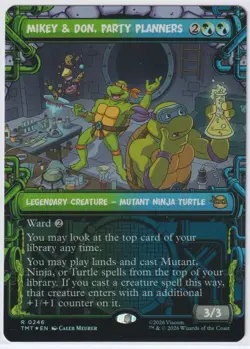 Mikey & Don, Party Planners (Showcase) 246 TMNT Magic: The Gathering R Foil NM - Image 1
