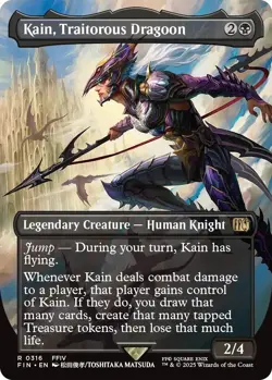Kain, Traitorous Dragoon (Borderless) [FIN - 316] - NM [Foil] TCG MTG - Image 1