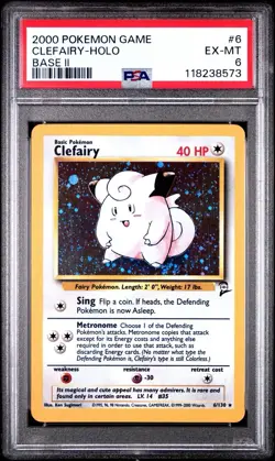 2000 Pokemon Base Set 2 Clefairy Holo #5 – PSA 6 EX-MT – WOTC Vintage - Image 1