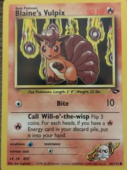 Pokemon TCG Blaine's Vulpix Gym Challenge 66/132 Regular 50 HP Common English - Image 2