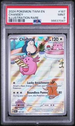PSA 9 Chansey 187/167 - Pokemon TCG Illustration Rare Twilight Masquerade - MINT - Image 1