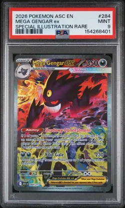 2026 POKEMON ASCENDED HEROES SPECIAL ILLUSTRATION RARE #284 MEGA GENGAR EX PSA 9 - Image 1