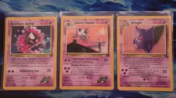 Sabrina's Gastly 97/132, Haunter 55/132 & Gengar 20/62. Pokemon 1st edition LP - Image 1