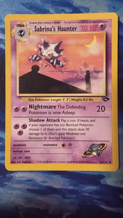 Sabrina's Gastly 97/132, Haunter 55/132 & Gengar 20/62. Pokemon 1st edition LP - Image 4