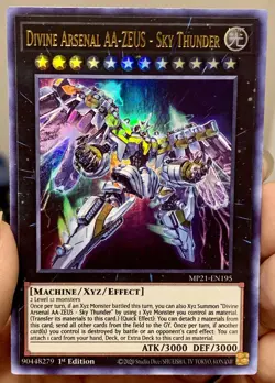 Yugioh Divine Arsenal AA-ZEUS Sky Thunder MP21-EN195 Ultra Rare 1st NM w/Track - Image 1