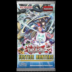 One (1) YuGiOh Justice Hunters Booster Pack - Image 1
