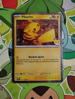Pikachu Pokemon Day 2026 stamped 051/162 GREAT CENTERING & Pokemon Day 2026 coin - Image 1