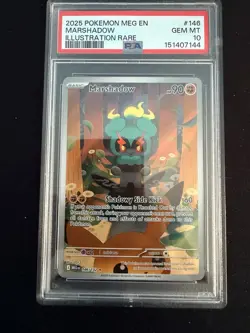 Pokemon 2025 Marshadow 146/132 Illustration Rare Mega Evolution GEM MINT PSA 10 - Image 1