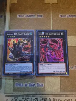 YUGIOH NUMBER 106: GIANT HAND LED9 + NUMBER C106: GIANT RED HAND DRLG SUPER 1ST - Image 1