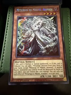 LP Mitsurugi no Mikoto, Aramasa 1st Edition Secret Rare L26D-ENM06 Yu-Gi-Oh! - Image 1