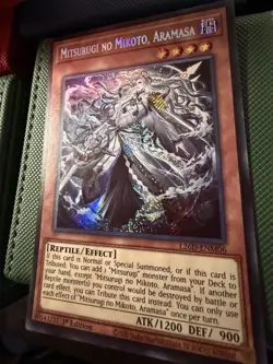 LP Mitsurugi no Mikoto, Aramasa 1st Edition Secret Rare L26D-ENM06 Yu-Gi-Oh! - Image 2