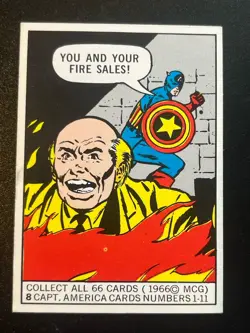 1966 Donruss Marvel Super Heroes Captain America #8 Rookie Year Card - Image 1