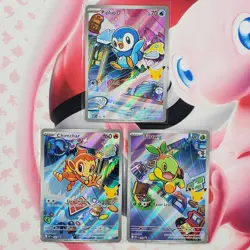 Piplup 042 + Chimchar 041 + Turtwig 040 - First Partner Pokemon Cards - #L412 - Image 1