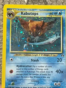 Kabutops 6/75 Neo Discovery Unlimited Holo Rare Vintage Pokemon Card - LP - Image 2