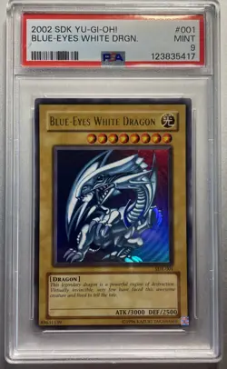 YUGIOH! PSA 9 2002 Blue-Eyes White Dragon SDK-001 Ultra Rare - Image 1