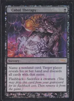 magic the gathering DCI 1 x Cabal Therapy FNM Foil Promo LP/EX - Image 2