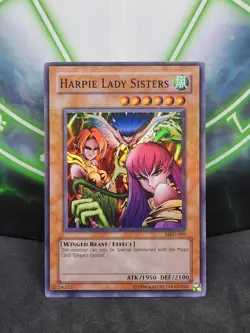 Yugioh Harpie Lady Sisters MRD-009 Super Rare LP OG Print - Image 1