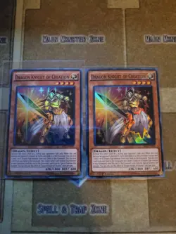 YUGIOH 2X DRAGON KNIGHT OF CREATION SR02-EN002 SUPER 1ST ED NM - Image 1
