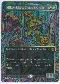Mikey & Leo, Chaos & Order (Borderless) 200 TMT Magic: The Gathering R Foil NM - Image 1