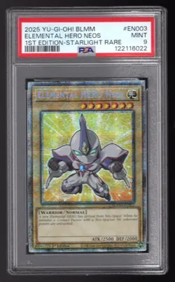 2025 YuGiOh Elemental HERO Neos 1st Edition Starlight Rare BLMM-EN003 MINT PSA 9 - Image 3