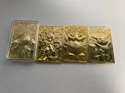1999 Pokemon 23k Gold Plated Card Pikachu Mewtwo Poliwhirl Togepi - Image 2