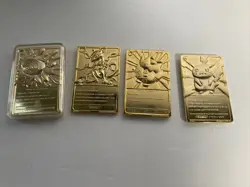 1999 Pokemon 23k Gold Plated Card Pikachu Mewtwo Poliwhirl Togepi - Image 3