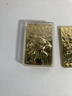 1999 Pokemon 23k Gold Plated Card Pikachu Mewtwo Poliwhirl Togepi - Image 4