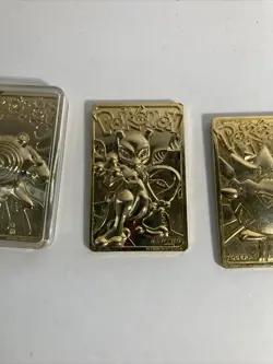 1999 Pokemon 23k Gold Plated Card Pikachu Mewtwo Poliwhirl Togepi - Image 5