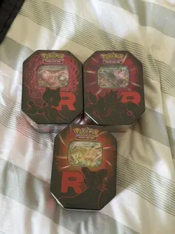 Pokemon TCG – Team Rocket Tins Full Set x 3 Tin Bundle – New & Factory Sealed - Image 1