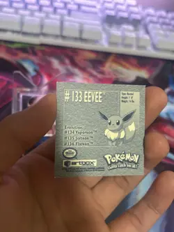 Eevee #133 Pokemon 1999 Artbox Sticker DMG - Image 3