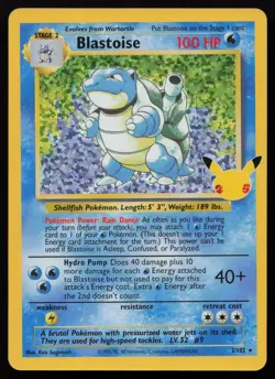 Blastoise 2/102 Classic Collection Celebrations: Classic Collection Pokemon NM - Image 1
