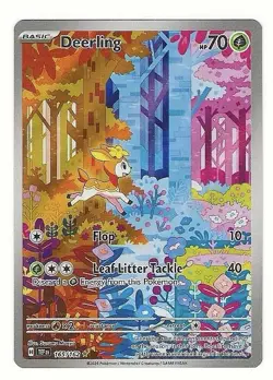 Pokemon Deerling Illustration Rare Full Art Holo 165/162 SV05 Temporal Forces - Image 1