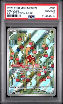 PSA 10 SHUCKLE 136/132 ILLUSTRATION RARE MEGA EVOLUTION POKEMON 🍃 - Image 1