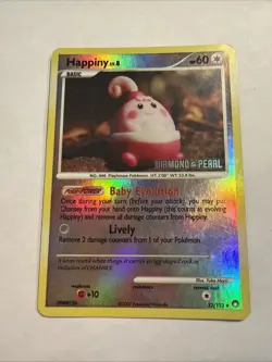 Pokemon TCG Diamond & Pearl Happiny 52/123 Stamped Reverse Holo - Image 1