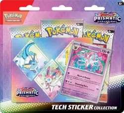 Pokemon TCG Prismatic Evolutions Tech Sticker Pack Sylveon Vaporeon 2025 - Image 1