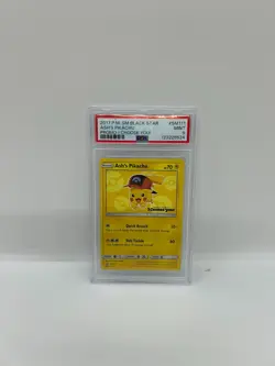 PSA 9 Ash's Pikachu SM111 Black Star Promo Pokemon Card 2017 I Choose You! Mint - Image 1