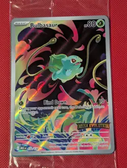 Pokemon TCG - Bulbasaur - 133/132 Stamped Promo IR Sealed - Mega Evolution NM - Image 1