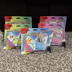 Pokemon TCG Prismatic Evolutions Tech Sticker Collection 3 Pack SEALED Lot Of 5 - Image 2