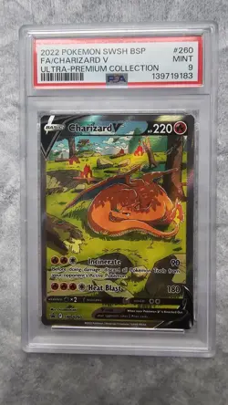 PSA 9 CHARIZARD V SWSH260 ULTRA PREMIUM COLLECTION POKEMON TCG - Image 1