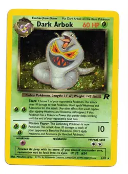 Pokemon Card: Dark Arbok HOLO 2/82 Team Rocket Set Vintage Rare! GD - Image 1