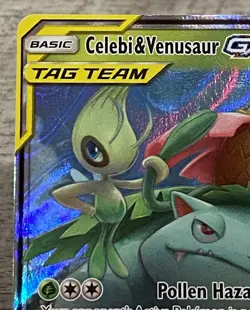 Pokemon 2019 Celebi & Venusaur GX 1/181 SM-Team Up Ultra Rare TAG TEAM Holo Card - Image 5