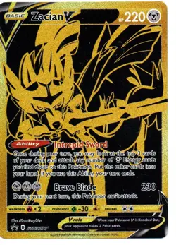2020 Pokemon TCG Zacian V GOLD SWSH076 Black Star PROMO Card Factory Sealed - Image 1