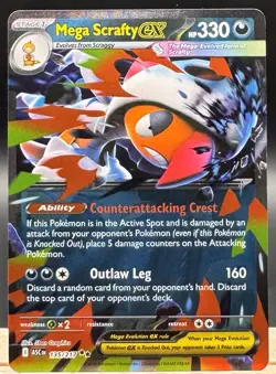 Mega Scrafty ex 135/217 Double Rare Ascended Heroes Pokemon TCG NM - Image 1