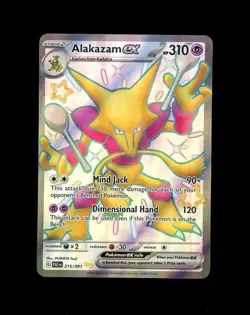 2024 Pokemon PALDEAN FATES ALAKAZAM EX FULL ART HOLO 215/91 RARE! NM - MINT - Image 1